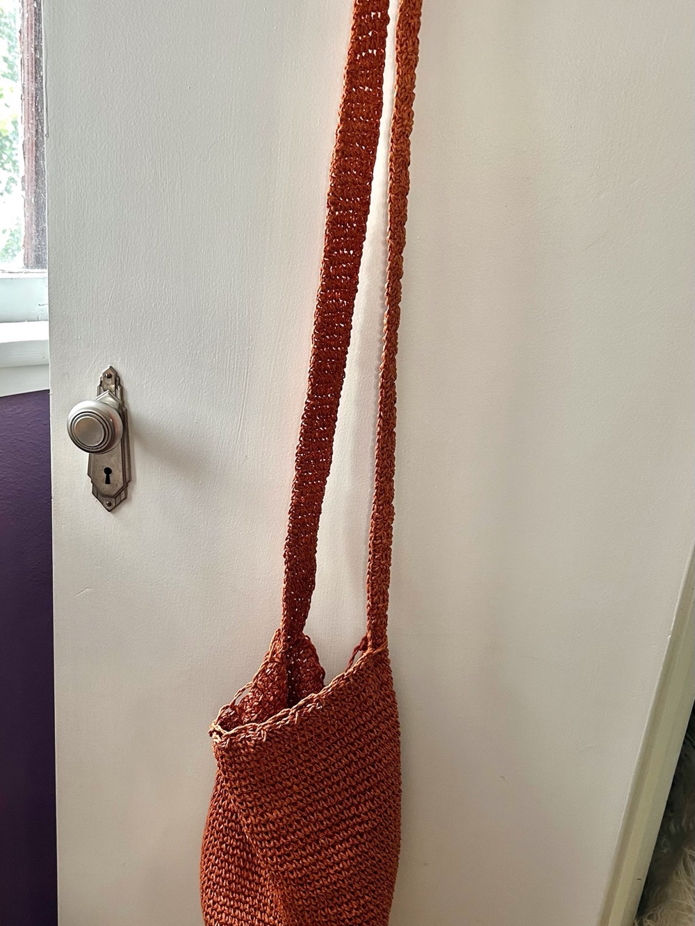 J. Crew Woven Burnt Orange Crossbody Beach Bag